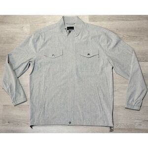 LinkSoul Golf Jacket Men's Size L Full Zip Snap Pockets Gray Wicking Stretch